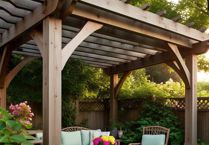 pergola with roof